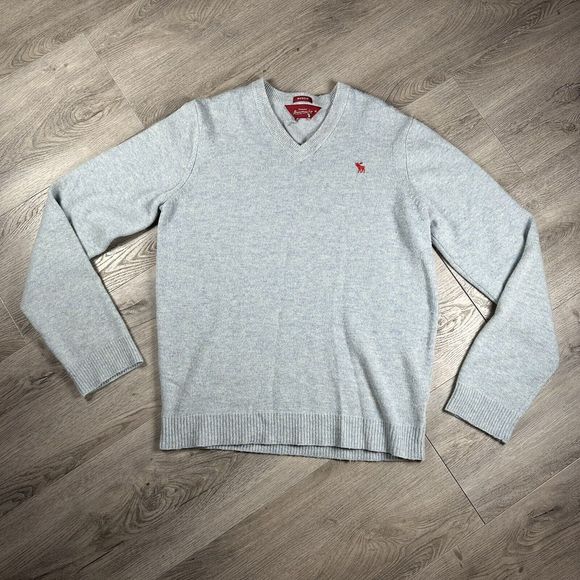 Abercrombie & Fitch Other - Abercrombie & Fitch Sweater Mens M Gray Wool Blend Classiccore V Neck Preppy